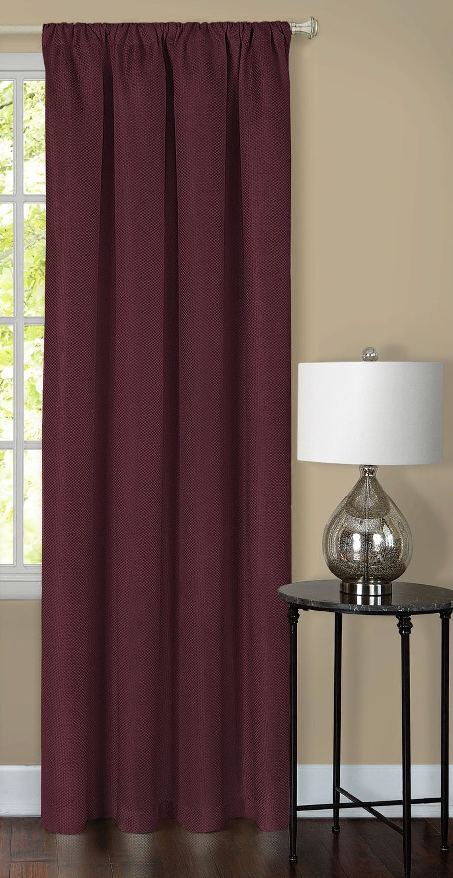 Traditional Elegance Melody Blackout Window Curtain Panel - 52x84 - Burgundy
