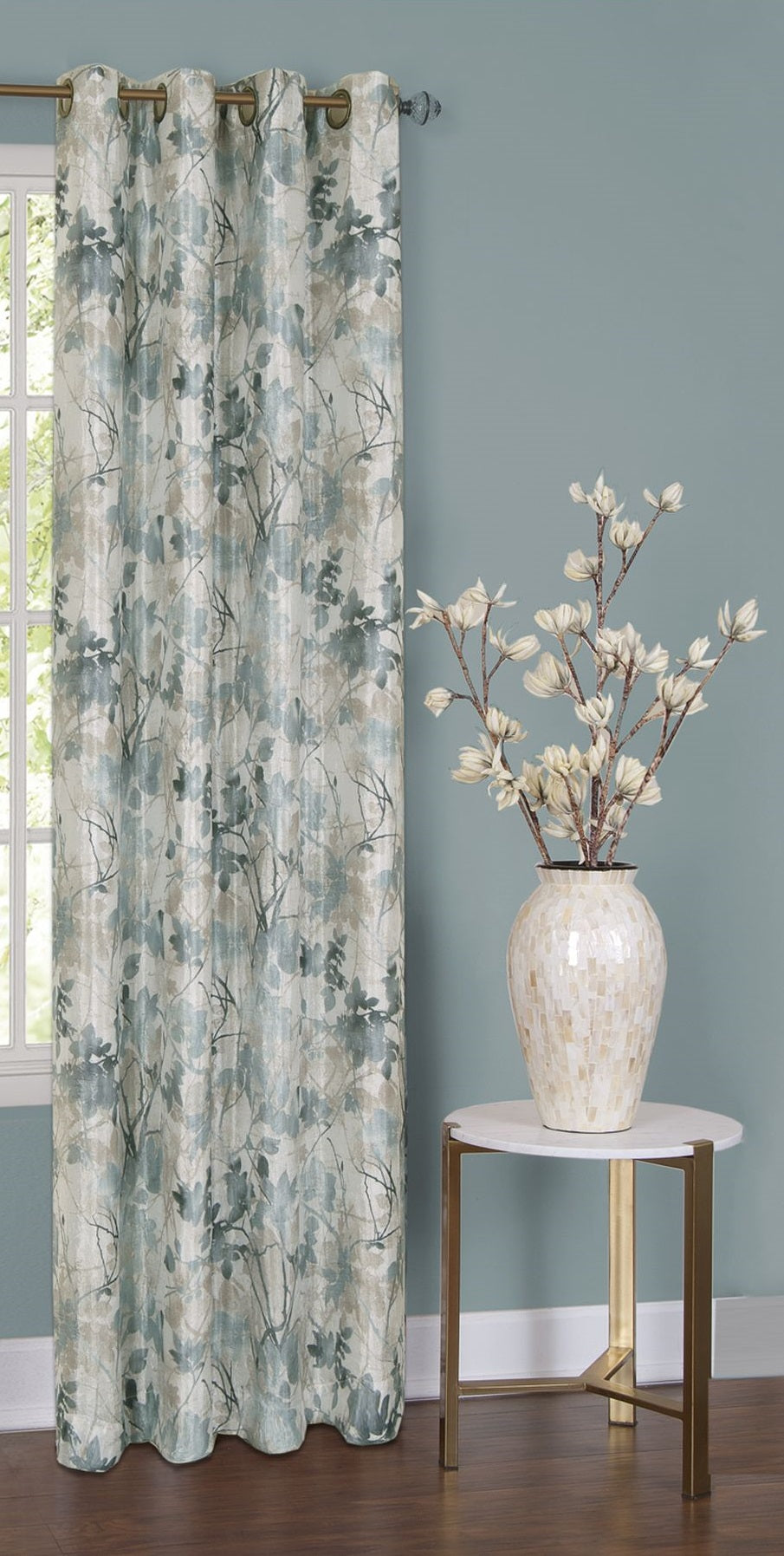 Traditional Elegance Trinity - Lined Grommet Window Curtain Panel - 50x63 - Mist