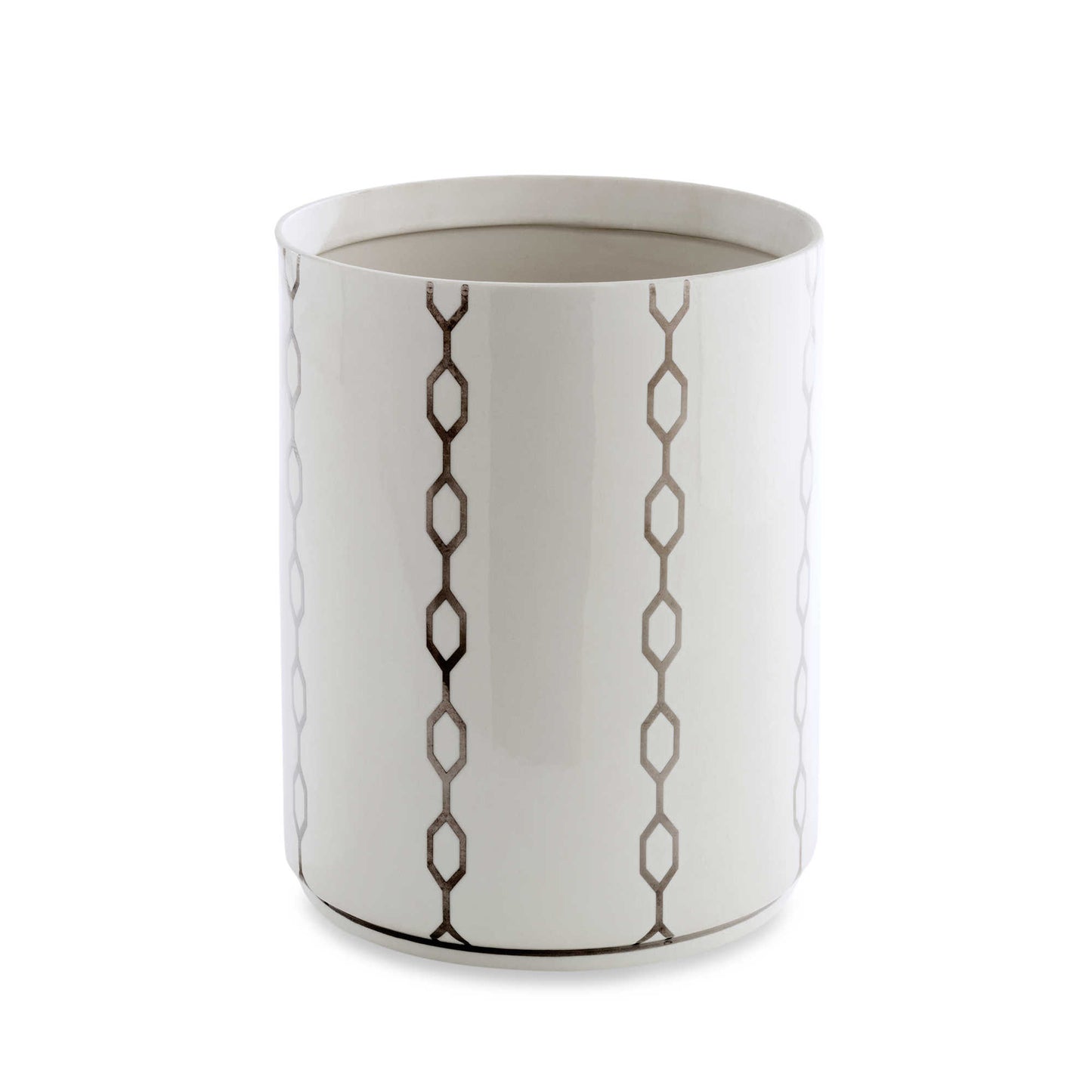 Royal Bath Chain Reaction Porcelain Waste Basket (9"H x 7.5"Dia)