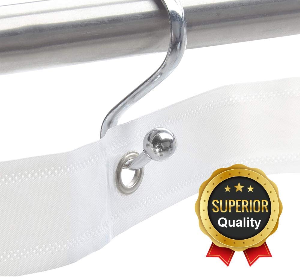 Ben & Jonah Extra Long and Heavy 10 Gauge PEVA Non-Toxic Shower Curtain Liner with Metal Grommets (72 inch  x 84 inch )