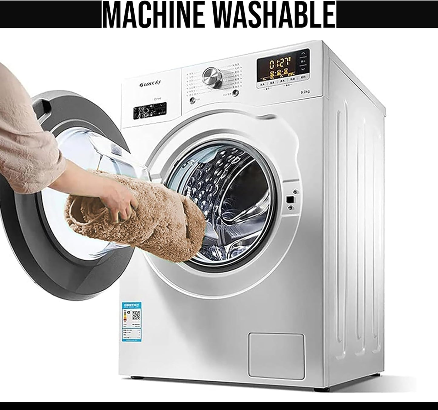 Ben & Jonah Layla 3 Piece Shaggy Bathroom Rug Set, Bath Mat, Contour Rug, Standard Toilet Lid Cover, Non-Slip