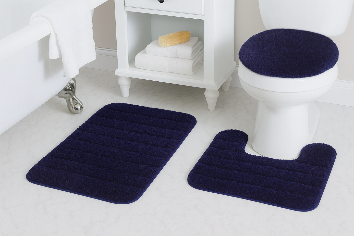 FonteLusso 3-Piece Bath Rug Set – Plush, Slip-Resistant, Machine Washable