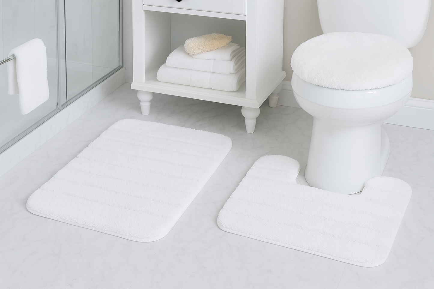 FonteLusso 3-Piece Bath Rug Set – Plush, Slip-Resistant, Machine Washable