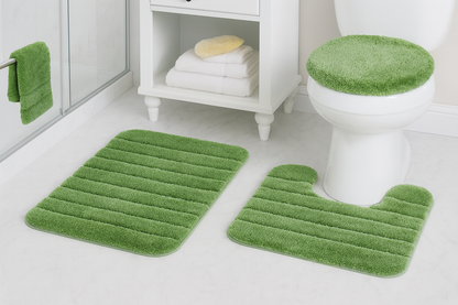 FonteLusso 3-Piece Bath Rug Set – Plush, Slip-Resistant, Machine Washable
