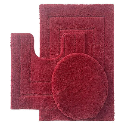 Ben & Jonah Clearwater Collection – 3-Piece Bathroom Rug Set – Beige – Soft Microfiber Bath Mat, Contour Rug & Lid Cover