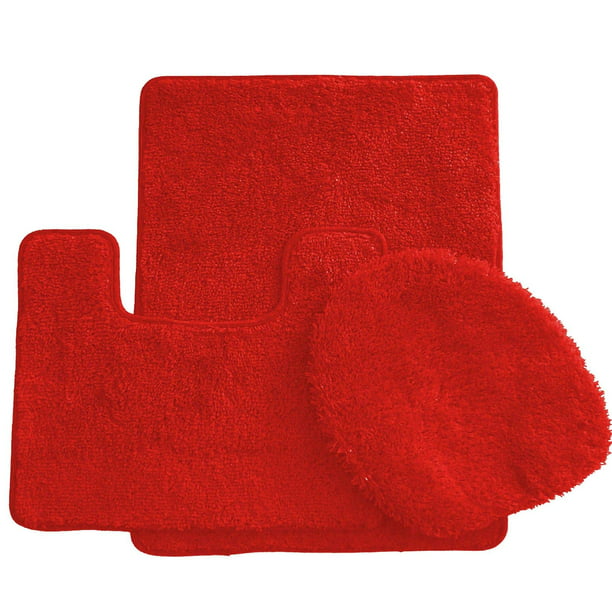 Simple Elegance by Ben&Jonah 3 Piece Bath Rug Set: 1 Bath Rug , 1 Contour Mat and 1 Toilet Seat Cover