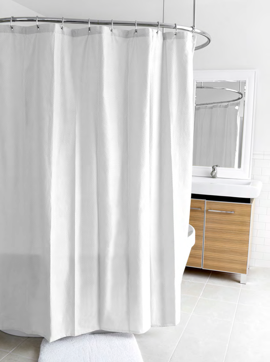 Royal Bath Waterproof Textured Microfiber Fabric Shower Curtain (70" x 72") with Metal Grommets and Weighted Hem
