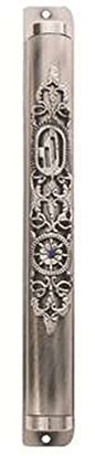 Ultimate Judaica Mezuzah Cover with Ornate Floral Shin Design - 12 CM