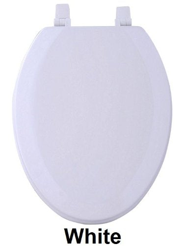 Park Avenue Collection Fantasia 19 Inch White Elongated Wood Toilet Seat
