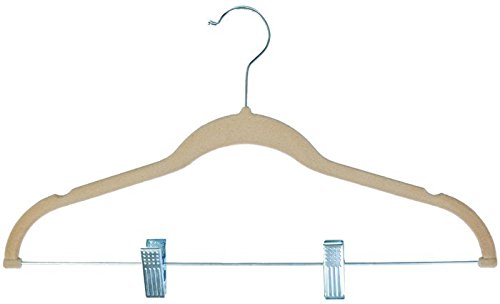 Park Avenue Collection Velvet Anti-Slip Skirt Hangers - Tan