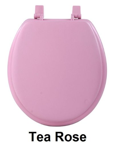 Park Avenue Collection Fantasia 17 Inch Tea Rose Soft Standard Vinyl Toilet Seat