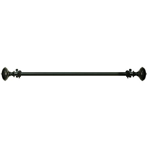 Lorraine Collection Elegant Metal Window Curtain Rod - Othello Mocha (66 inch -120 inch )