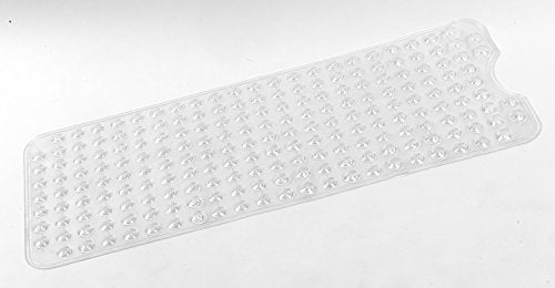 Royal Bath Jumbo Extra Long Slip Resistant Vinyl Bath Tub Mat (16 inch  x 40 inch ) - Clear
