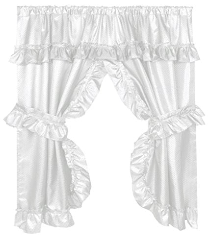Park Avenue Deluxe Collection Park Avenue Deluxe Collection  inch Lauren inch  Window Curtain with Ruffled Valance White
