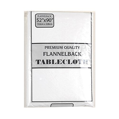 Park Avenue Deluxe Collection Park Avenue Deluxe Collection 52'' x 90'' Vinyl Tablecloth with Polyester Flannel Backing in White