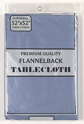 Dinner Collection by Bon Appetit Solid Color Vinyl Tablecloth with Polyester Flannel Backing - Slate Square (52 inch  x 52 inch )