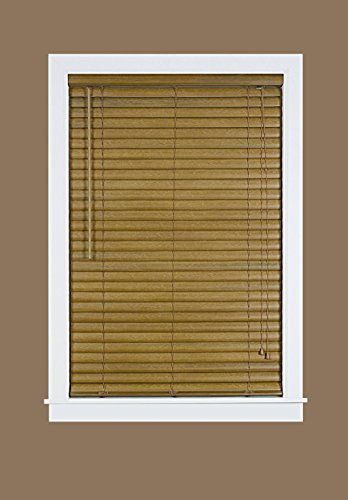 Plantation Collection Vinyl Venetian 2-Inch Mini Blind - Woodtone - 33 inch  x 64 inch  (Actual Measurement 32.5 inch  x 64 inch )