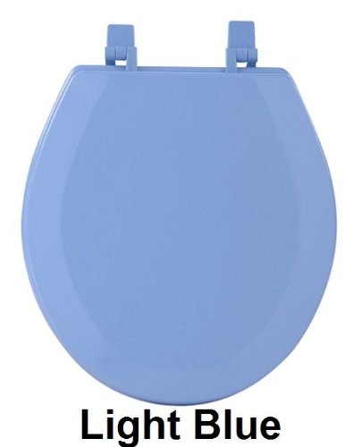 Park Avenue Collection Fantasia 17 Inch Light Blue Standard Wood Toilet Seat