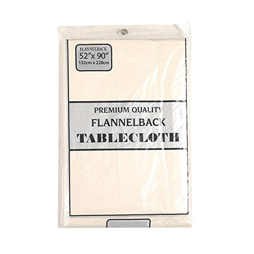 Park Avenue Deluxe Collection Park Avenue Deluxe Collection 52'' x 90'' Vinyl Tablecloth with Polyester Flannel Backing in Ivory