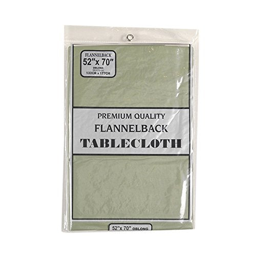 Park Avenue Deluxe Collection 52'' x 70'' Vinyl Tablecloth with Polyester Flannel Backing in Sage