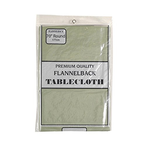 Park Avenue Deluxe Collection Park Avenue Deluxe Collection 70'' Round Vinyl Tablecloth with Polyester Flannel Backing in Sage