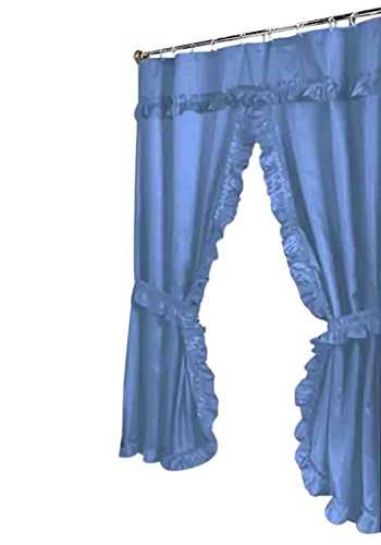 Park Avenue Deluxe Collection Park Avenue Deluxe Collection  inch Lauren inch  Window Curtain with Ruffled Valance Light Blue
