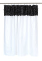 BenandJonah Collection Fabric Shower Curtain 70 x 72 inch  Goosy Top Black & White