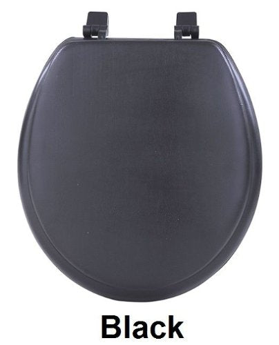 Park Avenue Collection Fantasia 17 Inch Black Soft Standard Vinyl Toilet Seat