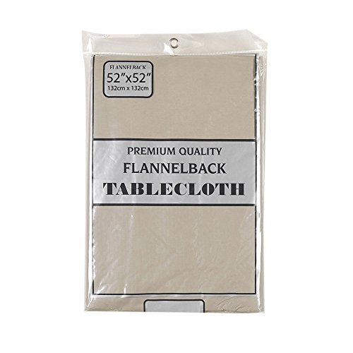 Park Avenue Deluxe Collection Park Avenue Deluxe Collection 52'' x 52'' Vinyl Tablecloth with Polyester Flannel Backing in Linen Color