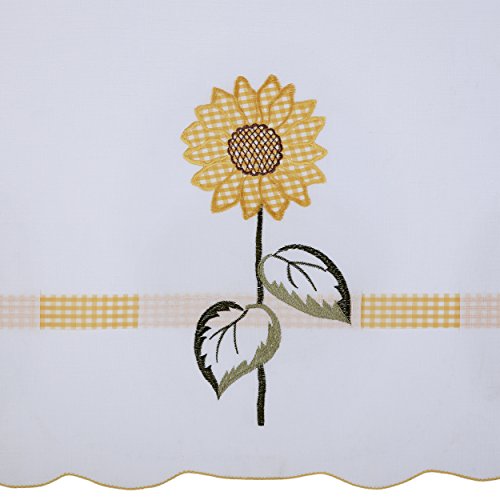 Ben&Jonah Collection Sun Blossoms Embellished Tier and Valance Window Curtain Set - 56x24 - Multi
