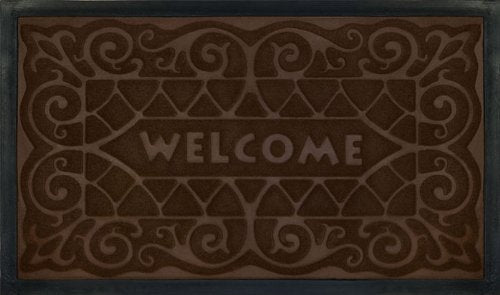 Park Avenue Collection Welcome Mat 18x30 Wrought Iron - Coffee