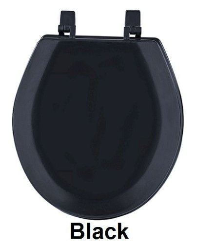 Park Avenue Collection Fantasia 17 Inch Black Standard Wood Toilet Seat