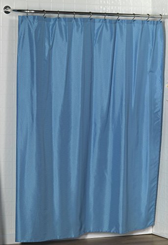 BenandJonah Collection Fabric Shower Curtain 70 x 72 inch  Dobby Light Blue