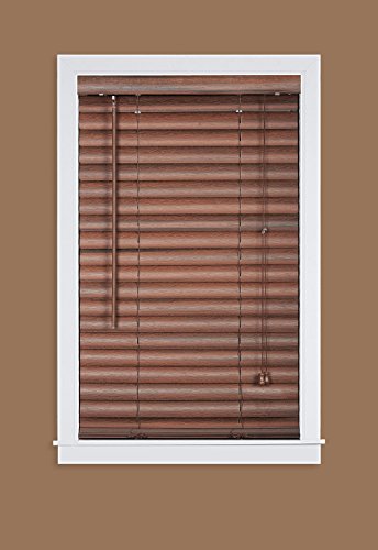 Plantation Collection Vinyl Venetian 2-Inch Mini Blind - Mahogany - 48 inch  x 64 inch  (Actual Measurement 47.5 inch  x 64 inch )