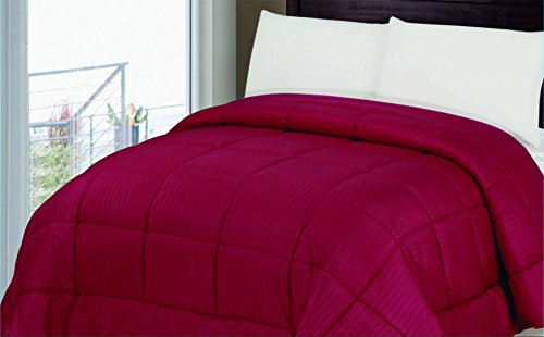 Ben&Jonah Designer Plush Twin (66 inch  x 86 inch ) 1 Piece Embossed Comforter - Burgundy