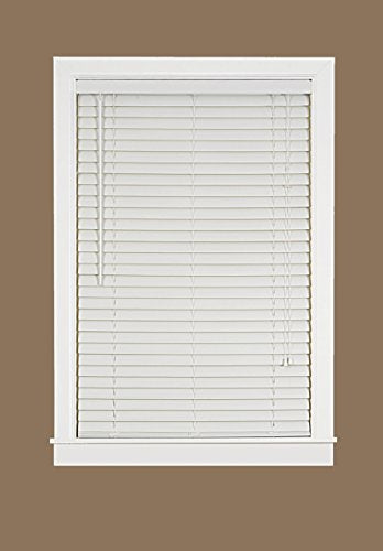 Plantation Collection Vinyl Venetian 2-Inch Mini Blind - White - 32 inch  x 64 inch  (Actual Measurement 31.5 inch  x 64 inch )