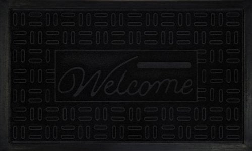 Park Avenue Collection Welcome Mat 18x30 Parquet - Black