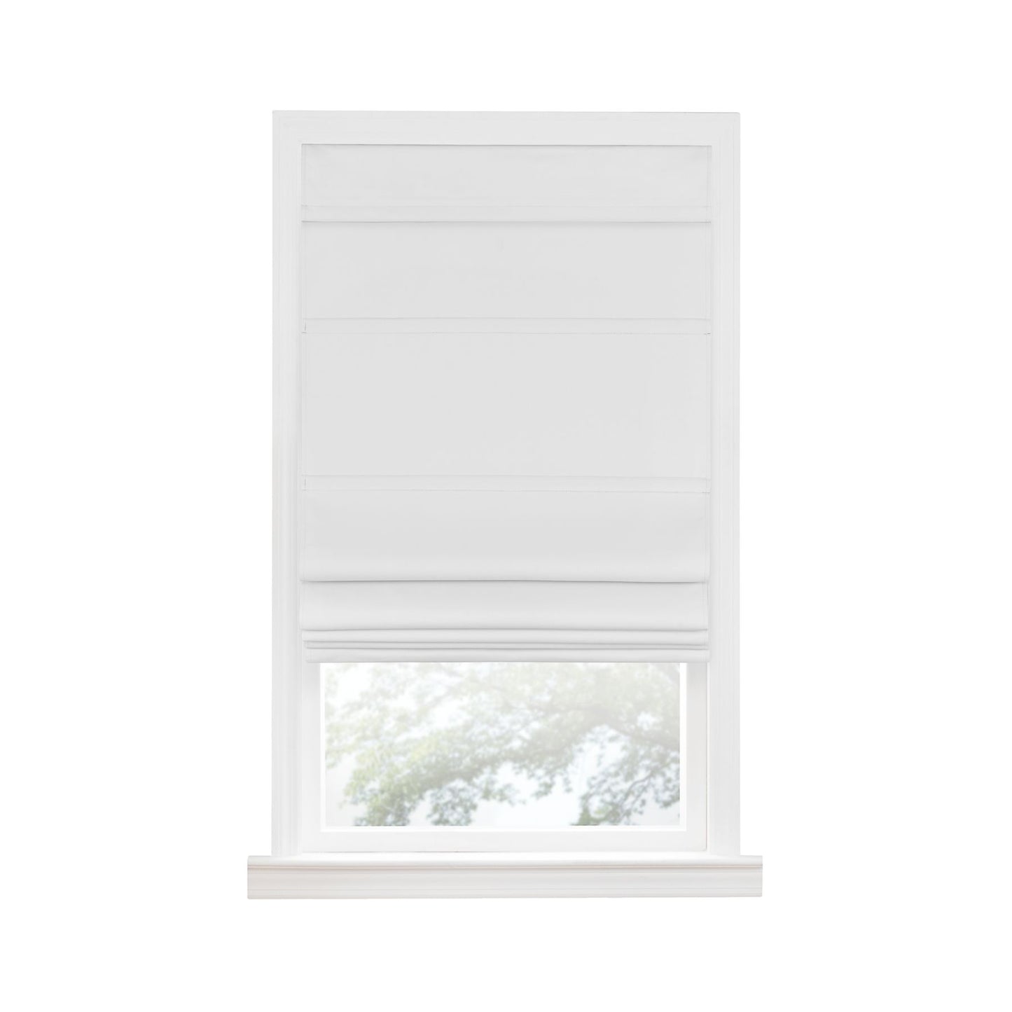 Traditional Elegance Cordless Blackout Roman Layered WIndow Shade 33X64 White
