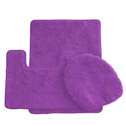 Simple Elegance by Ben&Jonah 3 Piece Bath Rug Set: 1 Bath Rug , 1 Contour Mat and 1 Toilet Seat Cover