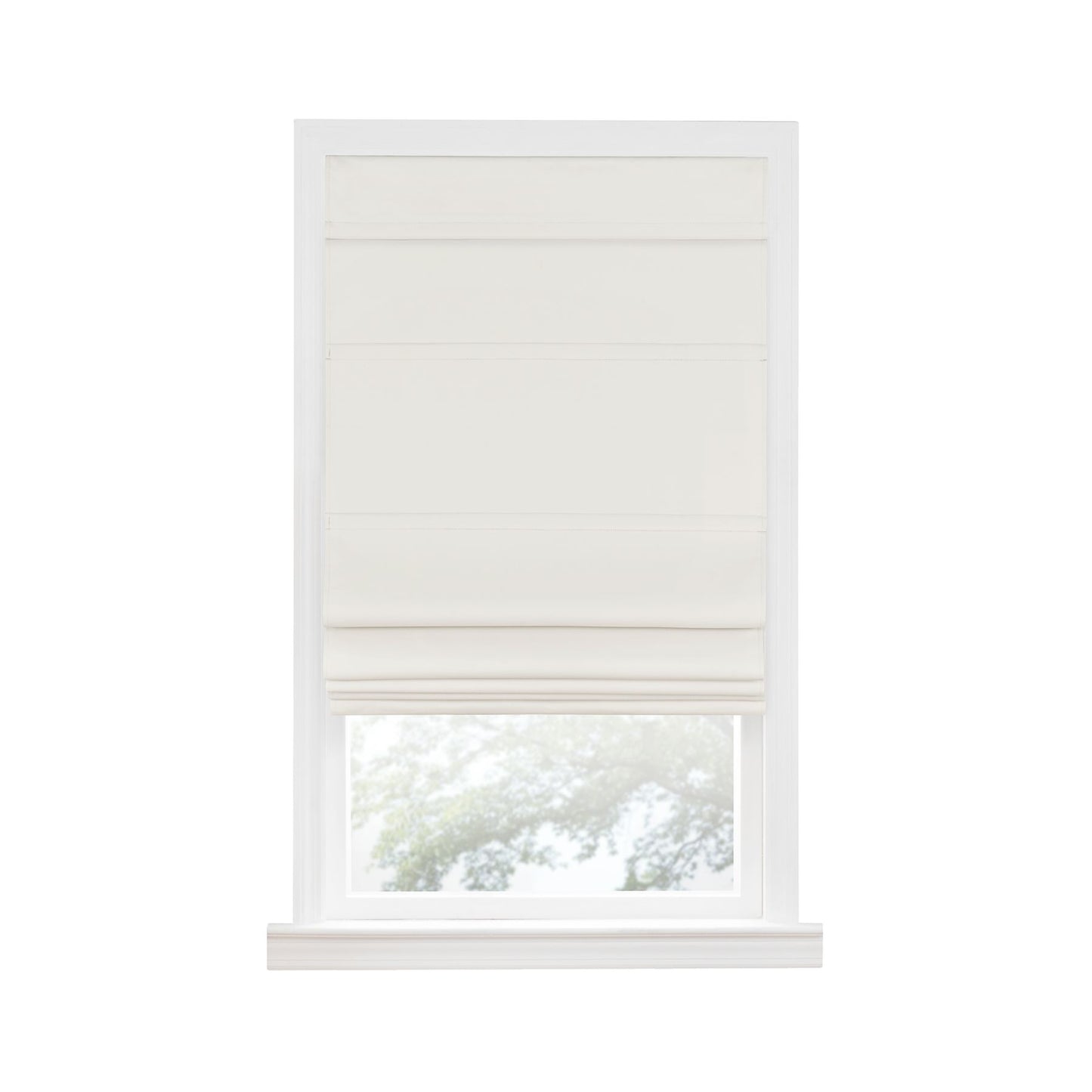 Traditional Elegance Cordless Blackout Roman Layered WIndow Shade 27X64 Ivory