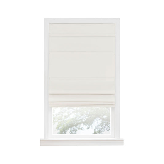 Traditional Elegance Cordless Blackout Roman Layered WIndow Shade 27X64 Ivory