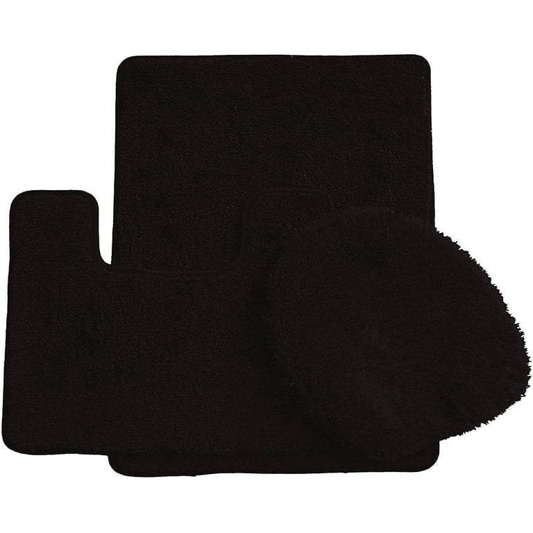 Simple Elegance by Ben&Jonah 3 Piece Bath Rug Set: 1 Bath Rug , 1 Contour Mat and 1 Toilet Seat Cover