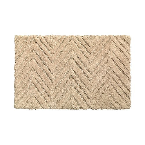 Park Avenue Deluxe Collection Park Avenue Deluxe Collection Chevron Weave 100% Cotton Bath Mat Dark Linen