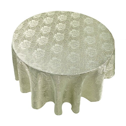 Park Avenue Deluxe Collection Park Avenue Deluxe Collection  inch Rose Damask inch  70 inch  Round Fabric Tablecloth in Sage