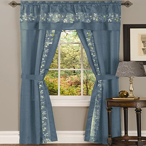 Park Avenue Collection Fairfield 5 Piece Set - 55x63 - Ice Blue