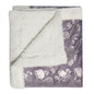 Ben&Jonah Designer Plush 50 inch  x 60 inch  Soft-Silver Flower-Throw-Blanket -Purple