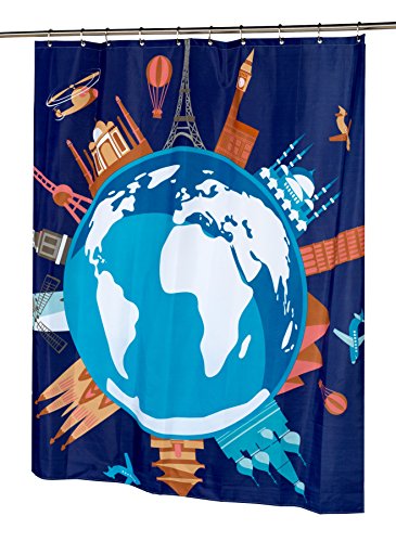 BenandJonah Collection Fabric Shower Curtain 70 x 72 inch  Earth Desigh