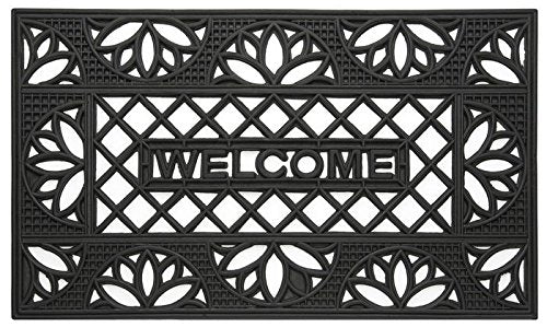Park Avenue Collection Wrought Iron Rubber Mat Tulip - 18x30