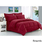 Ben&Jonah Designer Plush Queen 5 Piece Down Alternative Comforter Set - Burgundy
