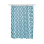 Park Avenue Deluxe Collection Park Avenue Deluxe Collection  inch Geneva inch  Fabric Shower Curtain with Poly Taffeta Flocking in Chocolate/Blue